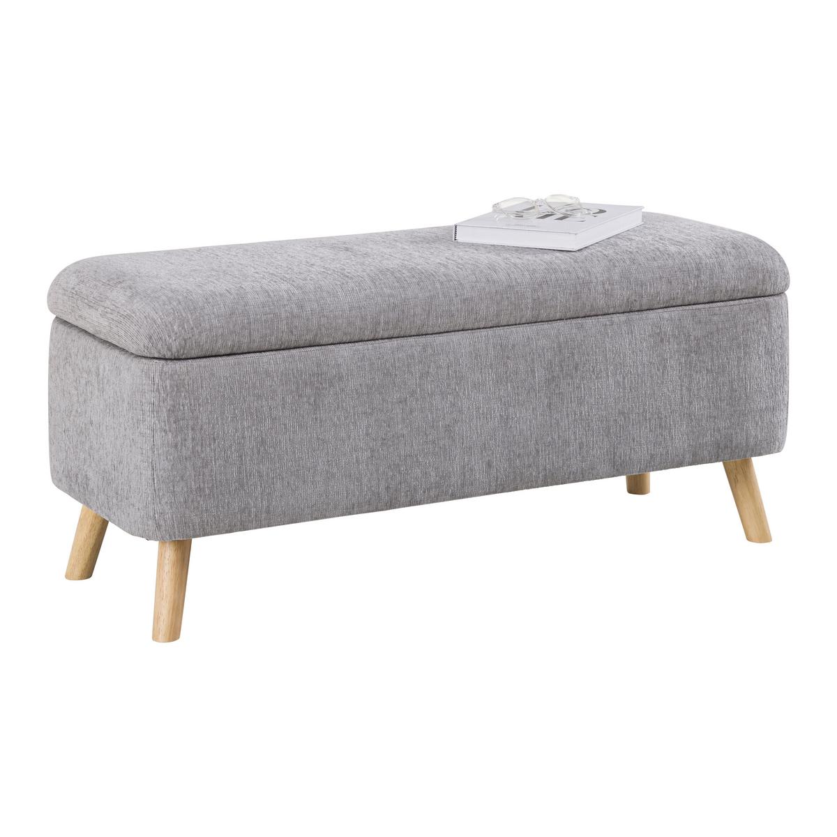 SEDACÍ LAVICE JENSON -EXKLUSIV- - šedá/přírodní barvy, Moderní, dřevo/textil (100/43/40cm) - Mömax