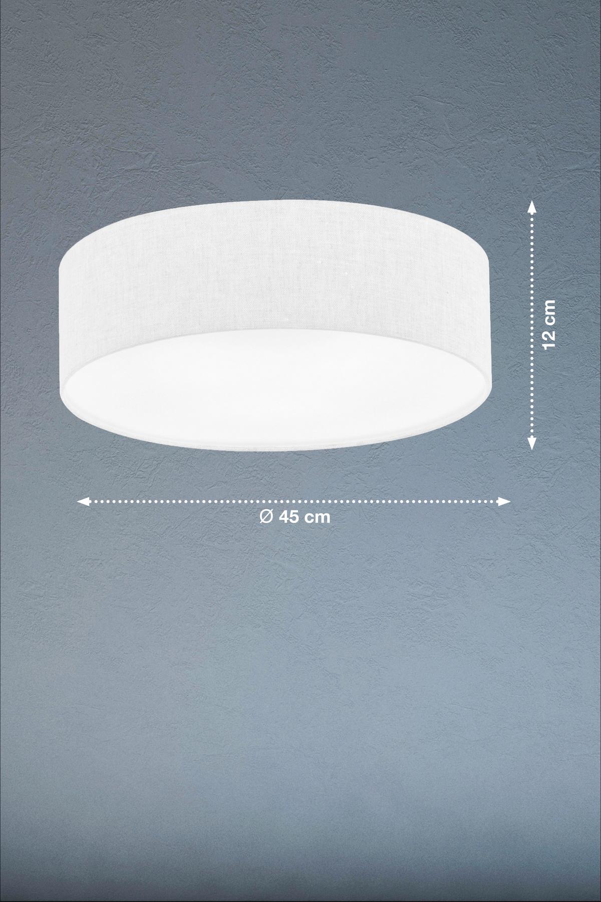 Deckenleuchte 21255 maat - Weiß, Basics, Textil/Metall (45/10cm) - Fischer & Honsel