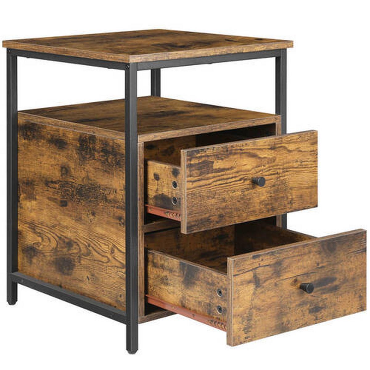 Nachttisch B: 45 Cm Braun/schwarz - Schwarz/Braun, Trend, Holzwerkstoff (45/60/45cm) - Boxxx