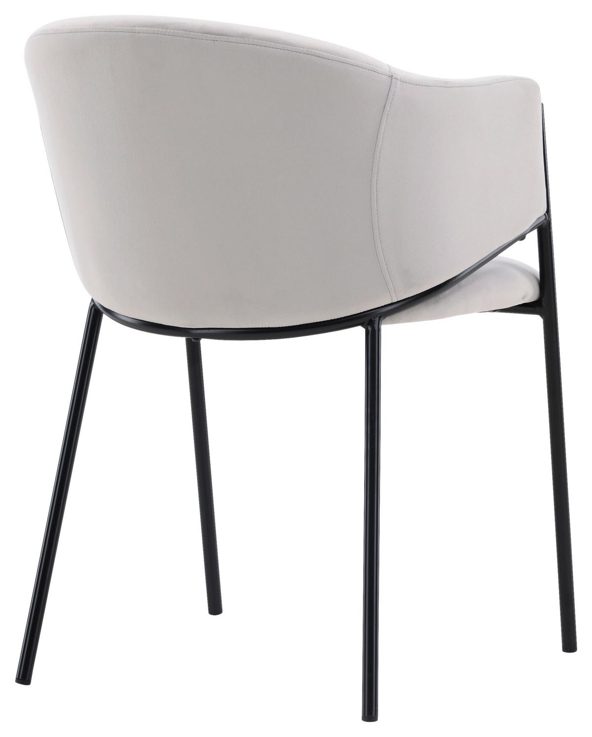 Stuhl-Set Evelina - Hellgrau/Schwarz, Design, Textil/Metall (54/80/62cm) - Livetastic