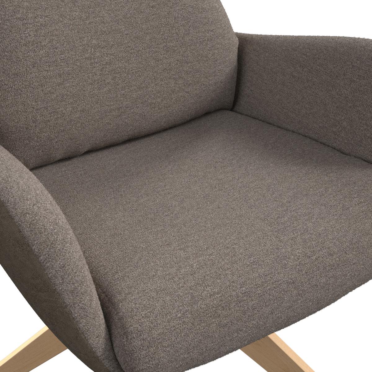 Židle s područkami Neelia, hnědá - přírodní barvy/hnědá, Moderní, kov/dřevo (59,5/93/69cm) - Bessagi Home