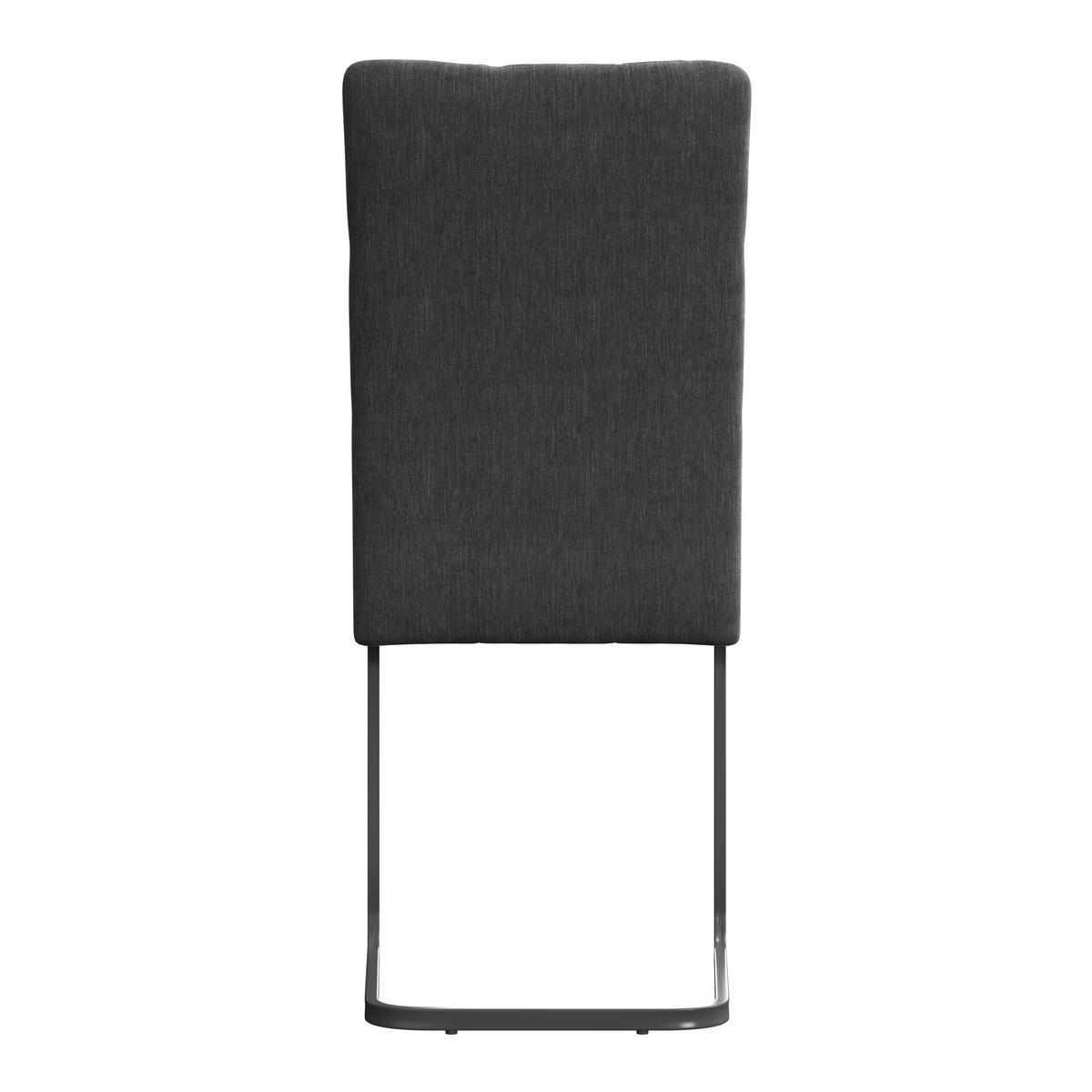Esszimmerstuhl Laslo Dunkelgrau - Dunkelgrau/Schwarz, MODERN, Textil/Metall (43/92/56cm) - MID.YOU