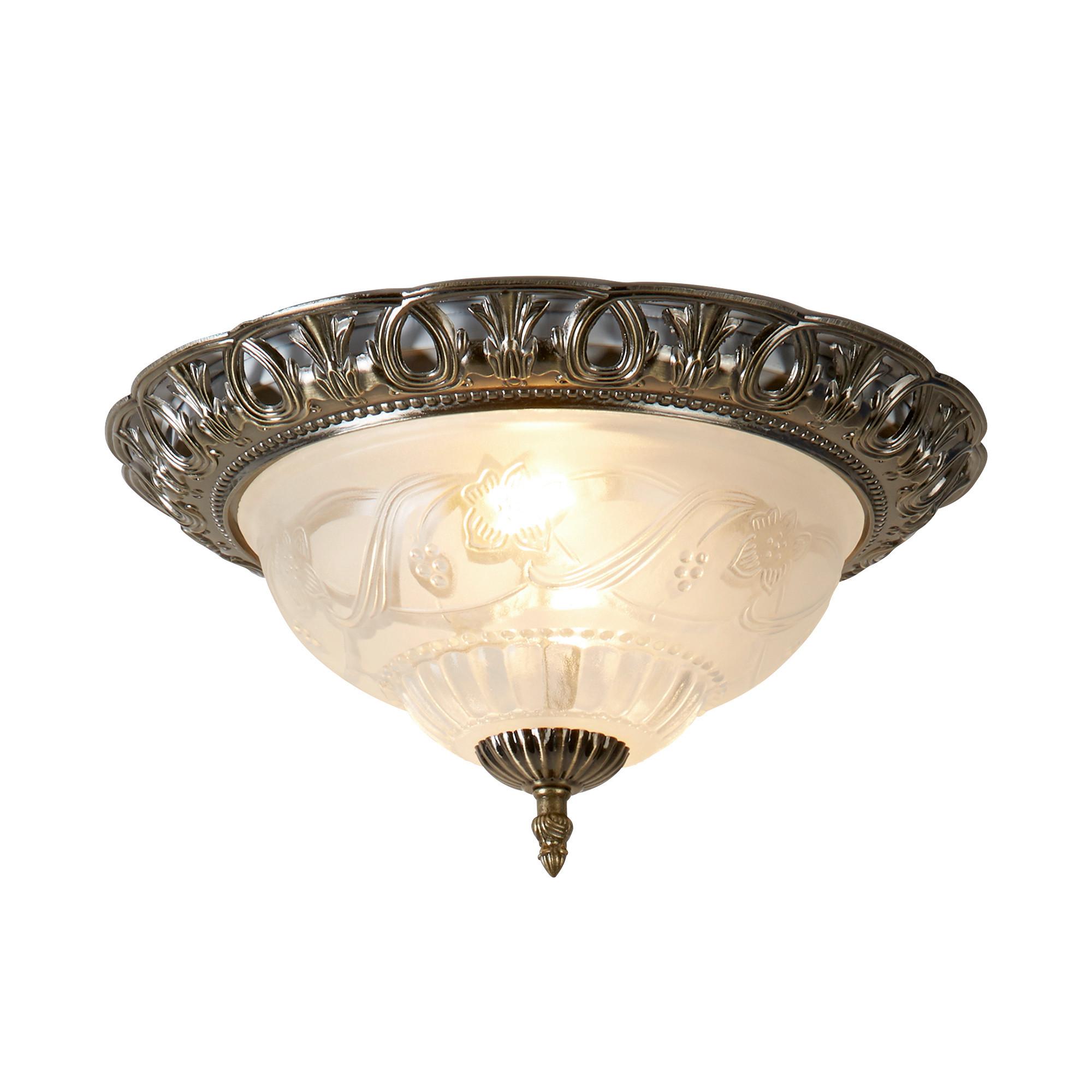 Deckenleuchte Derby Flush 7045-13 - Messingfarben, Basics, Glas/Metall (33/17cm)