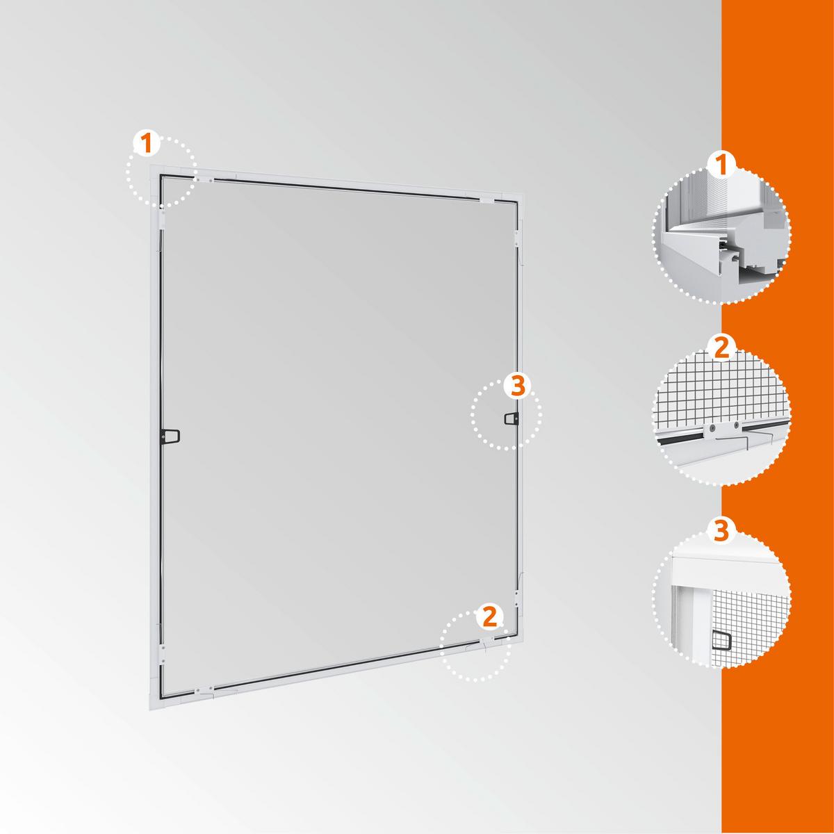 Fliegengitter Is-Plus Fe Ultra Flat 100cm W - Weiß, Basics (100/120cm)