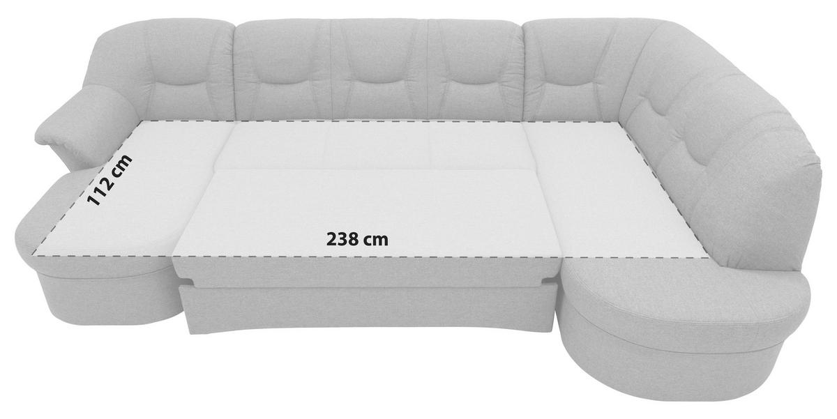 Wohnlandschaft Sarafina Graubraun - Graubraun/Schwarz, KONVENTIONELL, Textil (180/295/146cm) - MID.YOU