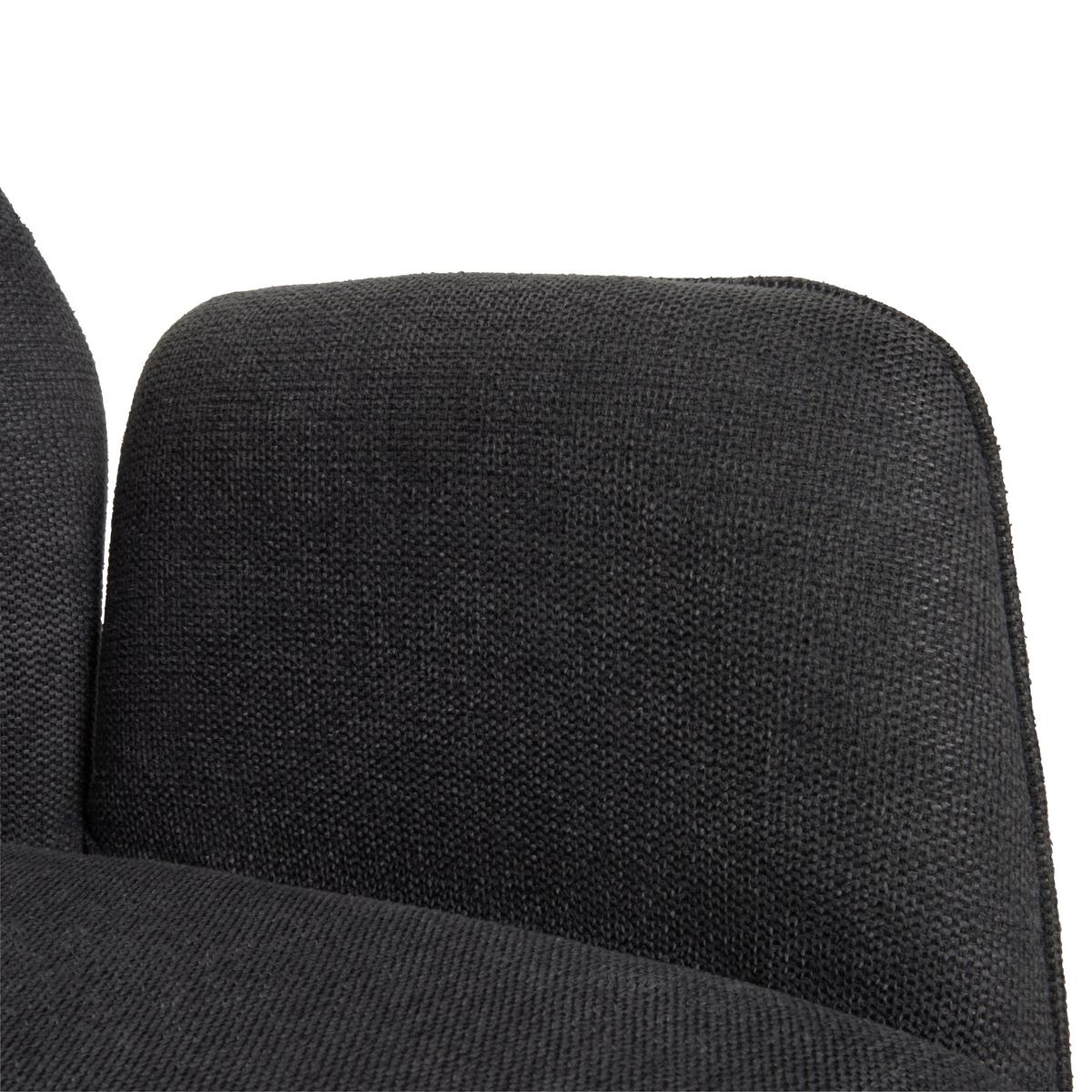 Armlehnstuhl Dalia Grau/Schwarz Gepolstert - Schwarz/Grau, LIFESTYLE, Textil/Metall (59/88/6.5cm) - MID.YOU