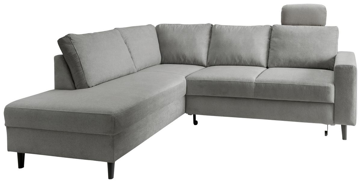 Eckschlafsofa Passione, Grau S: 200x242 Cm - Schwarz/Grau, MODERN, Textil (200/242cm) - Livetastic