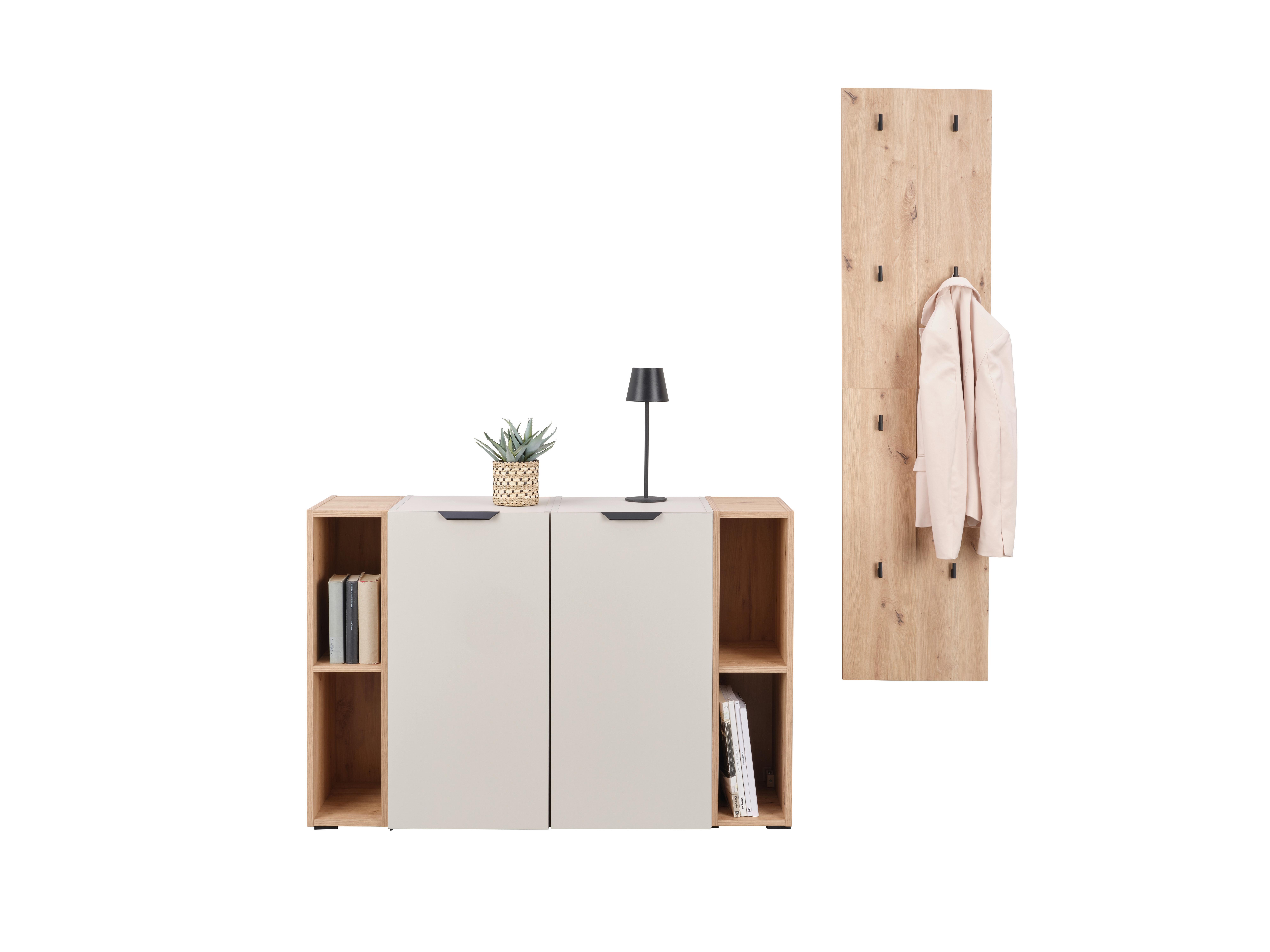 Garderobe Ciao Kaschmir/Eiche Dekor 2--Teilig - Kaschmir/Eiche Artisan, MODERN, Holzwerkstoff (160/160/37,6cm)