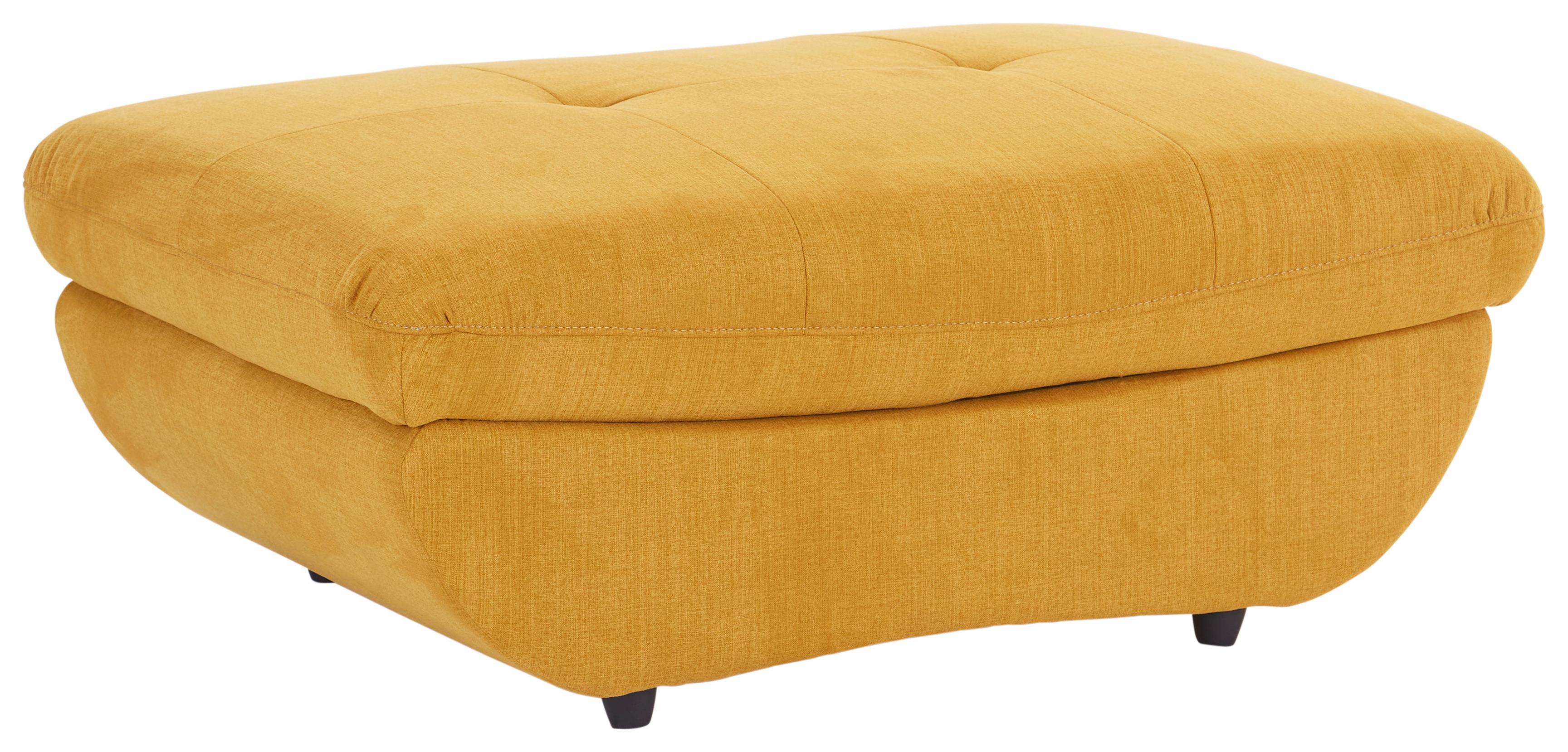 Hocker Park mit Stauraum Webstoff Currygelb H: 43 cm - Currygelb/Schwarz, MODERN, Textil (107/75cm) - Luca Bessoni