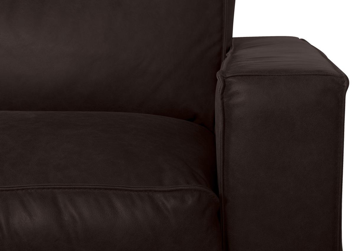 Schlafsofa Texas Dunkelbraun Anilinleder, B: 203 Cm - Dunkelbraun, Design, Leder (203/85/99cm) - MID.YOU