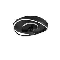 Deckenventilator Sortland Schwarz D: 73,5 cm - Schwarz, Design, Kunststoff (73,5/23cm)