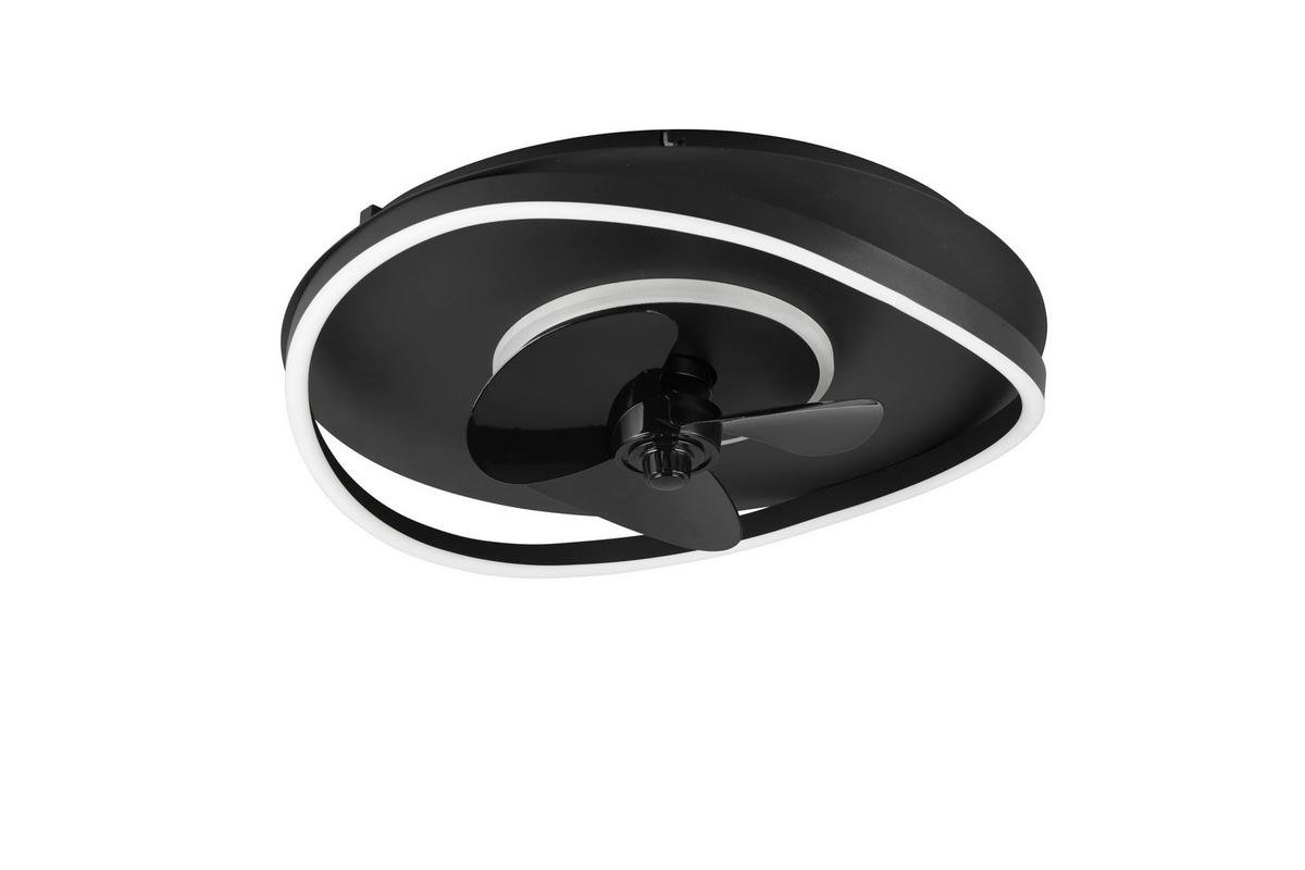 Deckenventilator Sortland Schwarz D: 73,5 cm - Schwarz, Design, Kunststoff (73,5/23cm)