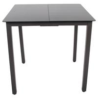 Gartentisch Aluminium/Glas L 80 cm - Schwarz, Basics, Glas/Metall (80/73/80cm) - Gardenson