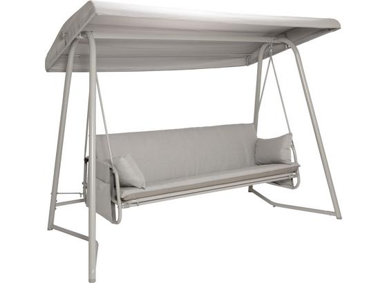 Hollywoodschaukel mit Sonnendach Modena, klappbar - Hellgrau, MODERN, Kunststoff/Metall (249/185/139cm) - Ombra