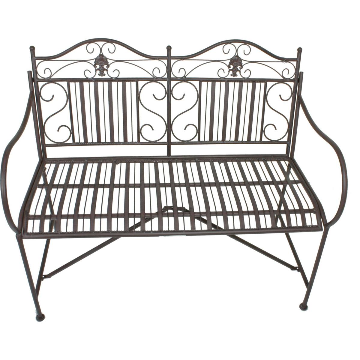 Gartenbank Metall 2-Sitzer Mangan - Schwarz, Basics, Metall (106/91/57cm) - Gardenson