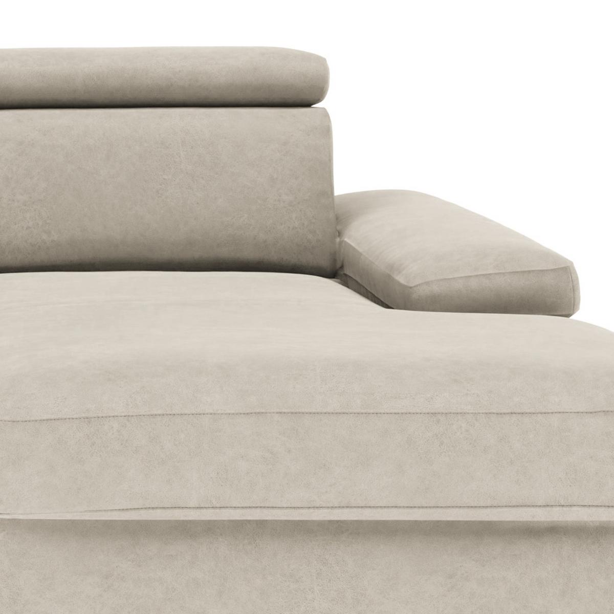 Ecksofa Elvis Silberfarben S: 259x182 Cm - Silberfarben, KONVENTIONELL, Textil (259/182cm) - Trendmanufaktur
