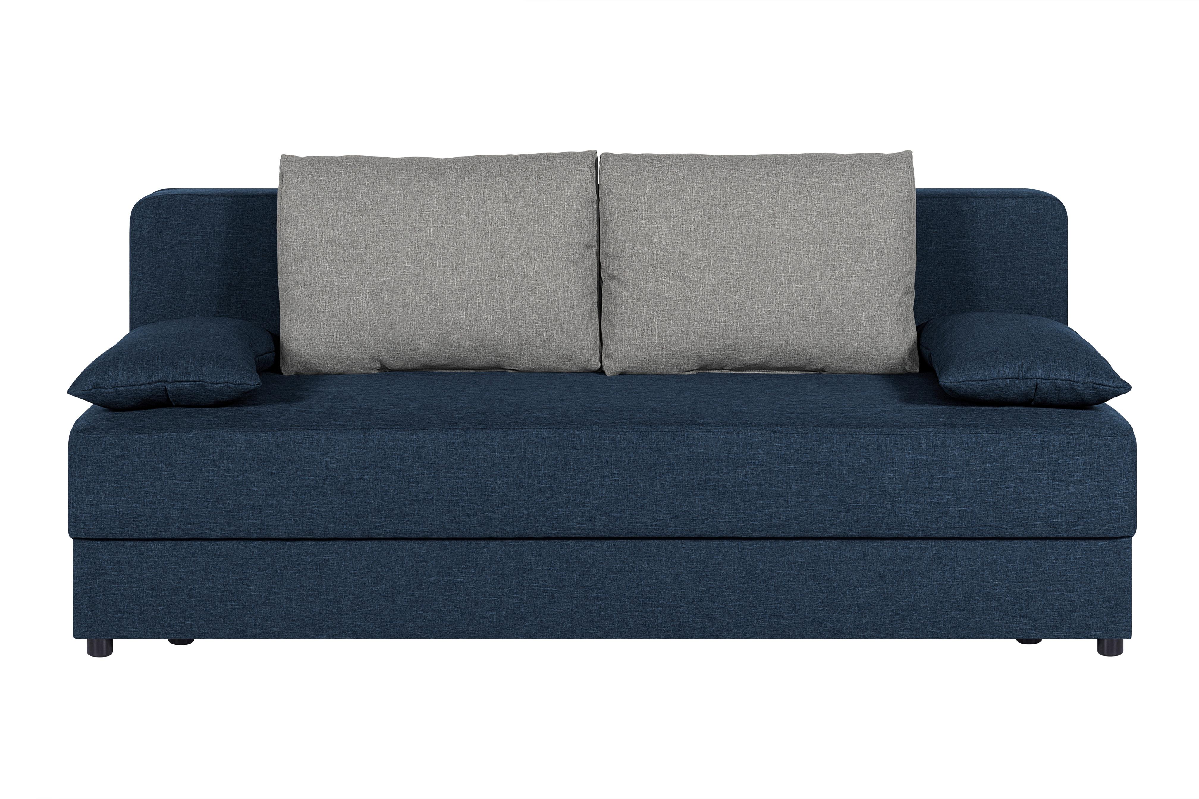 SCHLAFSOFA Nele Graphitfarben B: 193 cm - Silberfarben/Graphitfarben, Design, Holzwerkstoff/Textil (193/82/80cm) - P & B