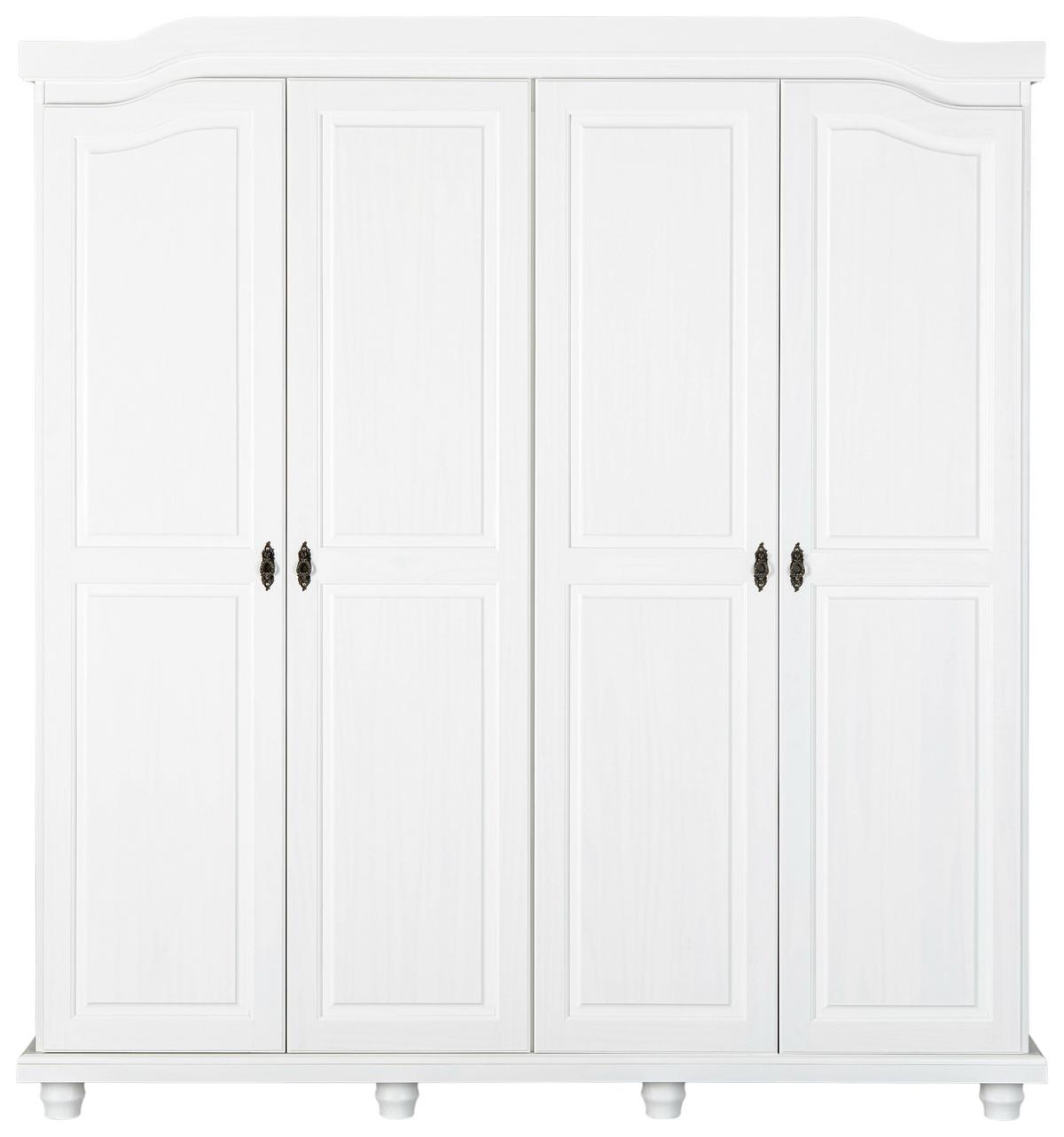 Drehtürenschrank Massiv B: 197 cm Isny, Weiß - Weiß, KONVENTIONELL, Holz (182/198/60cm) - MID.YOU