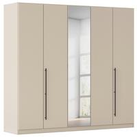 Kleiderschrank Safari mit Spiegel B: 226 cm - Champagner, KONVENTIONELL, Holzwerkstoff (226/229/54cm)