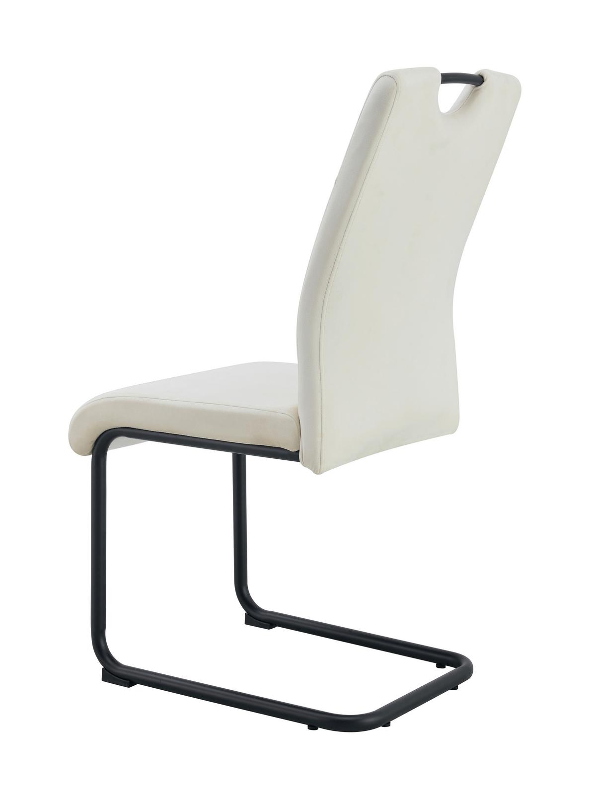 Schwingstuhl-Set Lisa Creme B: 43 cm - Creme/Schwarz, MODERN, Textil/Metall (43/98/61cm) - MID.YOU