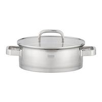 Servírovací pánev 3,6L - čiré/barvy nerez oceli, Konvenční, kov/sklo (24/8cm) - Gourmesto