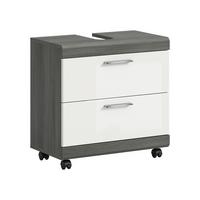 WASCHBECKENUNTERSCHRANK Scout Grau/Weiß HG B: 60cm - Weiß Hochglanz/Schwarz, Trend, Holzwerkstoff (60/60/34cm) - MID.YOU