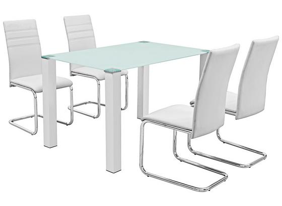 Jedálenská Súprava Bregenz - biela/chrómová, Moderný, umelá hmota/kov (120/75/80cm) Jedálenská Súprava Bregenz - biela/chrómová, Moderný, umelá hmota/kov (120/75/80cm)