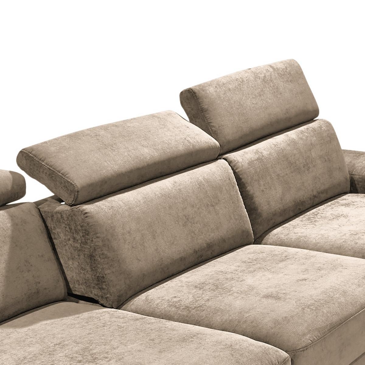 Ecksofa Elvis Schlammfarben S: - Schlammfarben/Silberfarben, KONVENTIONELL, Textil (259/182cm) - Trendmanufaktur