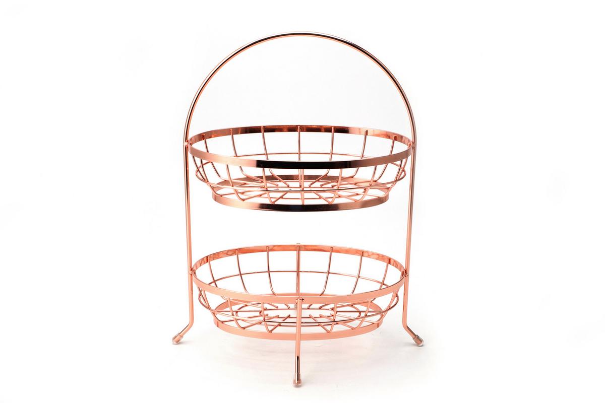 KOŠÍK NA OVOCIE EW-OK-1416K - medená, Basics, kov (27/17/41cm) - Echtwerk