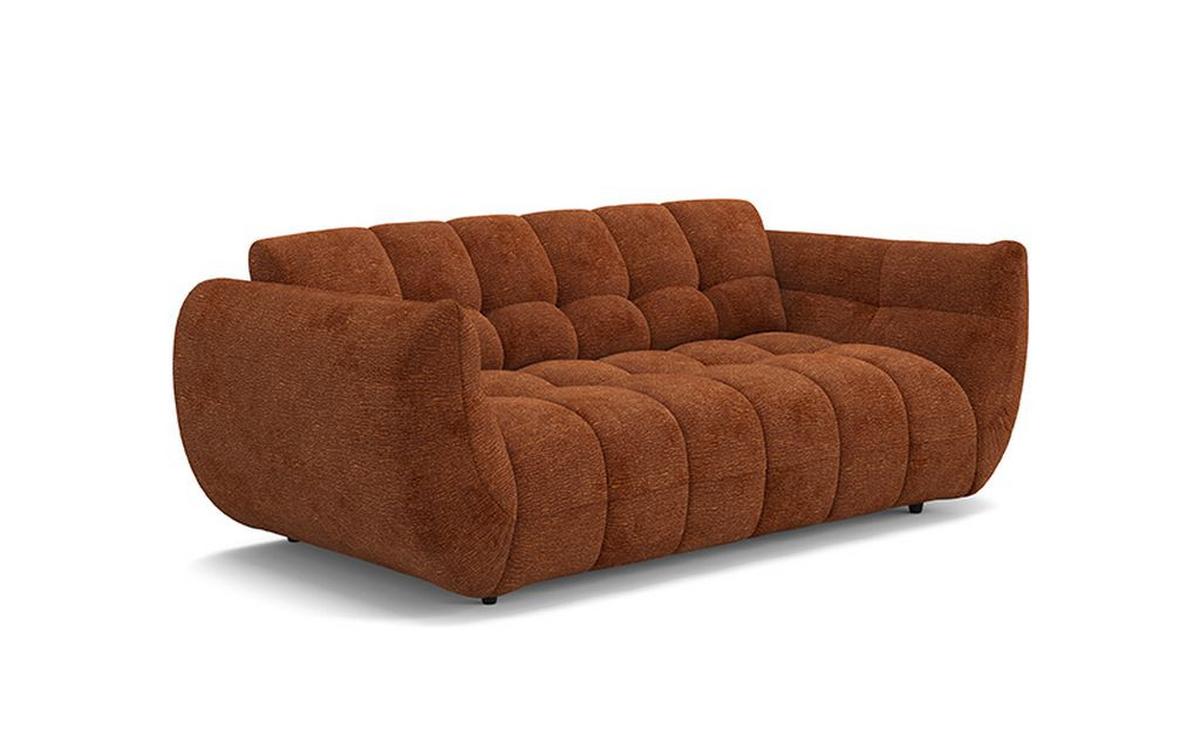 Velká pohovka PANDA, terracottová žinylka CLOUD - černá/terracotta, Trend, textil/plast (218/81/104cm)