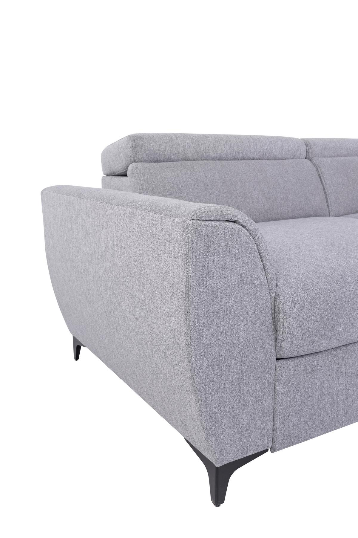 Ecksofa Lapis Grau S: 255/217 cm - Schwarz/Grau, KONVENTIONELL, Textil (255/217cm) - MID.YOU