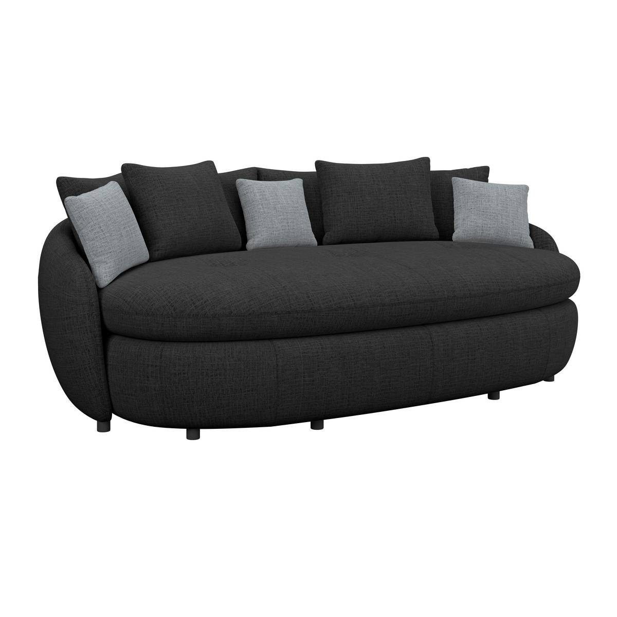 Mega pohovka ARUBA 2, čierna/antracitová ženilka - čierna, Trend, textil/plast (238/80/140cm) - Luca Bessoni