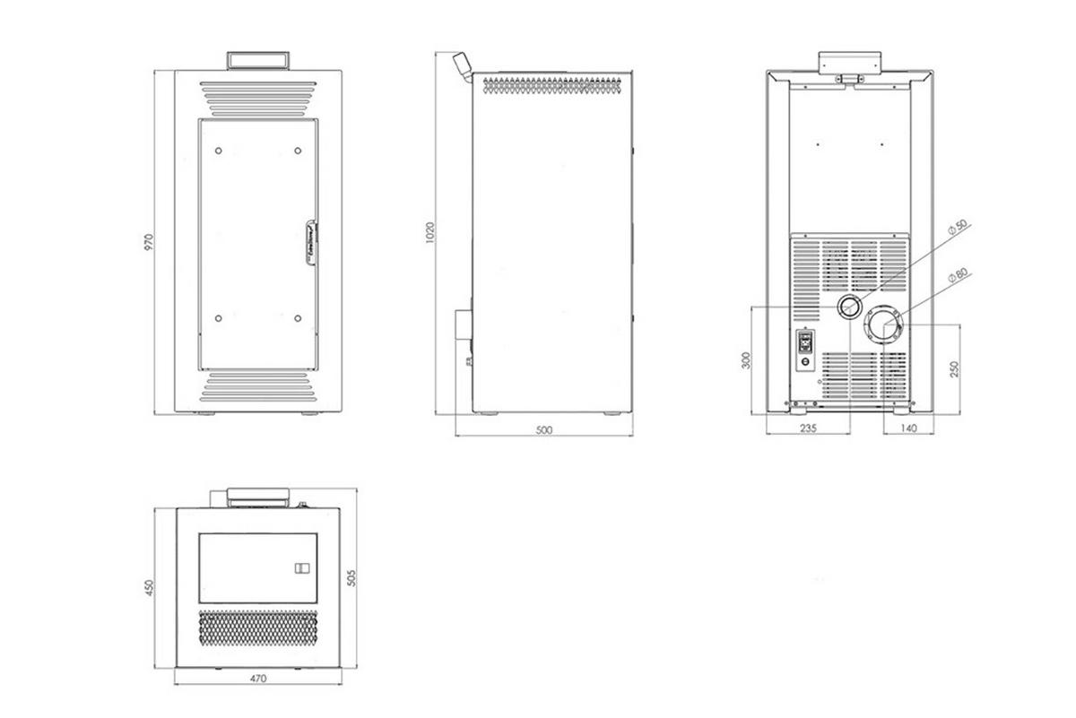 Palletofen Weiß 8,7 Kw Mit Wi-Fi - Weiß, Basics, Metall (47/100/50cm)
