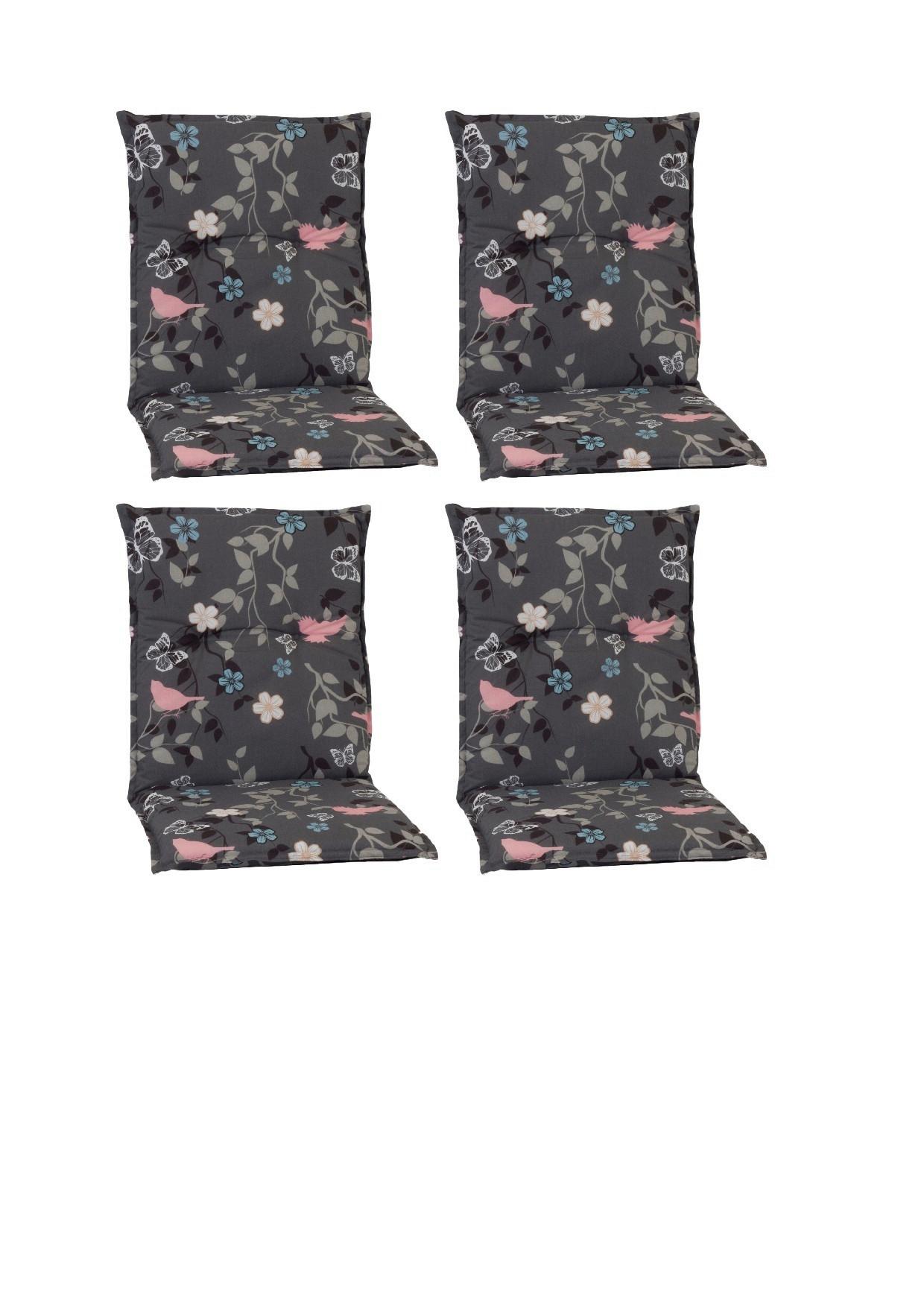 Niederlehner Auflagen 4er-Set Bregenz 100x50x6cm Grau - Grau, Basics, Textil (100/50/6cm) - Gardenson