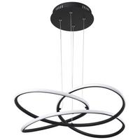 Led-hängeleuchte Panda H: 120 Cm 1-Flammig - Opal/Schwarz, Basics, Kunststoff/Metall (75/120cm) - Globo