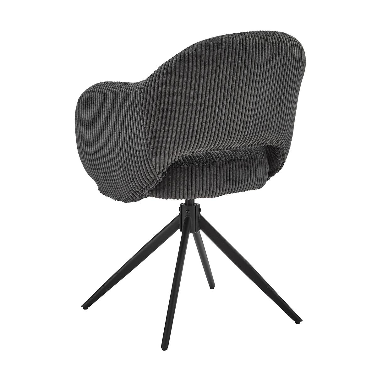 ARMLEHNSTUHL Schwarz/Dunkelgrau B: 58cm - Dunkelgrau/Schwarz, MODERN, Textil/Metall (58/84/60cm) - MID.YOU