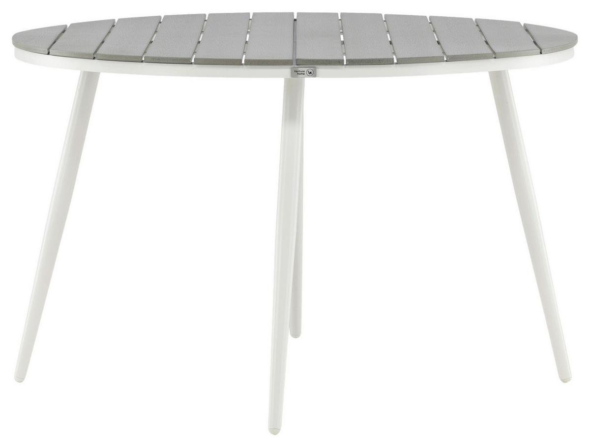 Gartentisch Break - Weiß/Grau, KONVENTIONELL, Kunststoff/Metall (120/120/74cm) - Gardenson