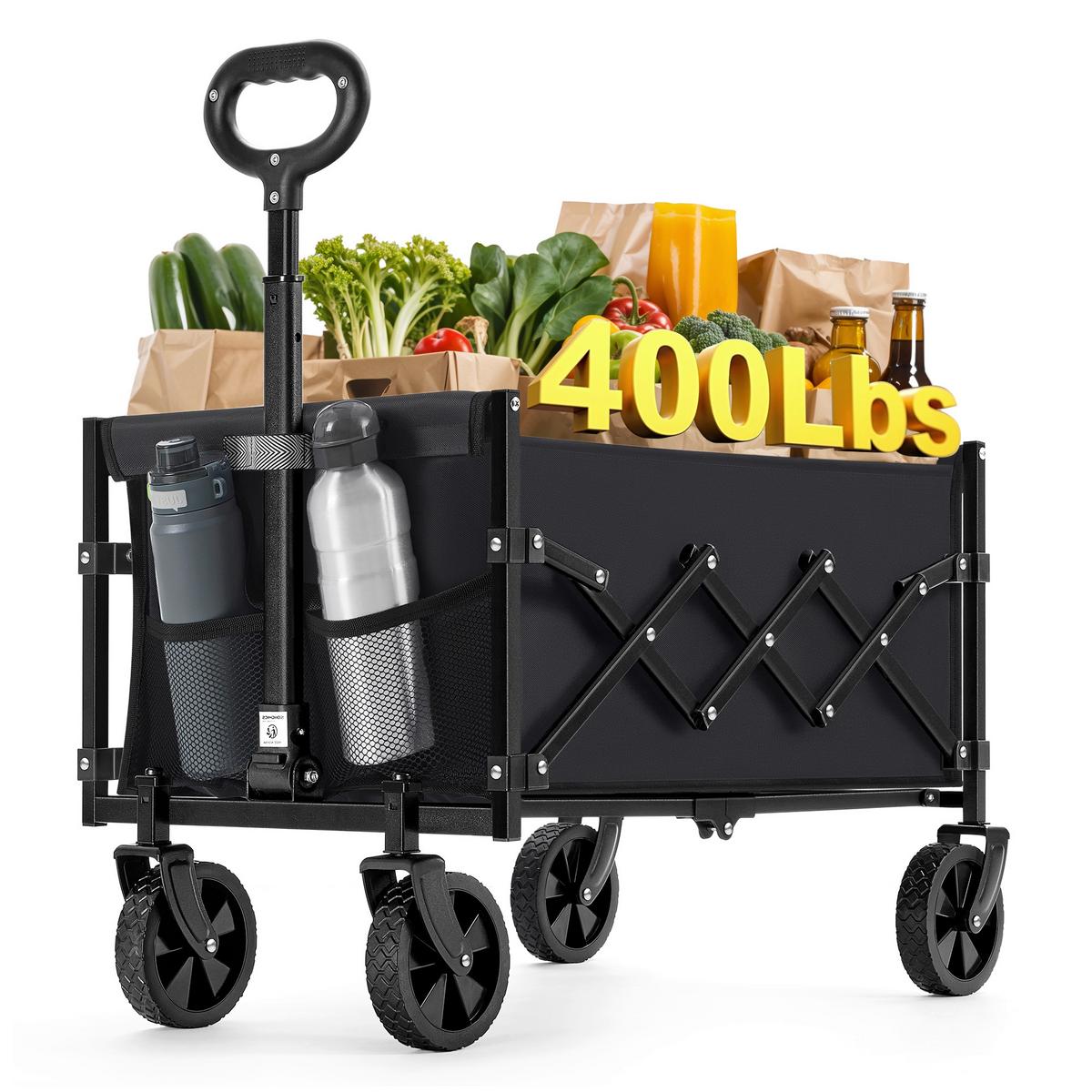 Bollerwagen Schwarz B: 67 cm - Schwarz, Basics, Textil/Metall (67/42/90,5cm)