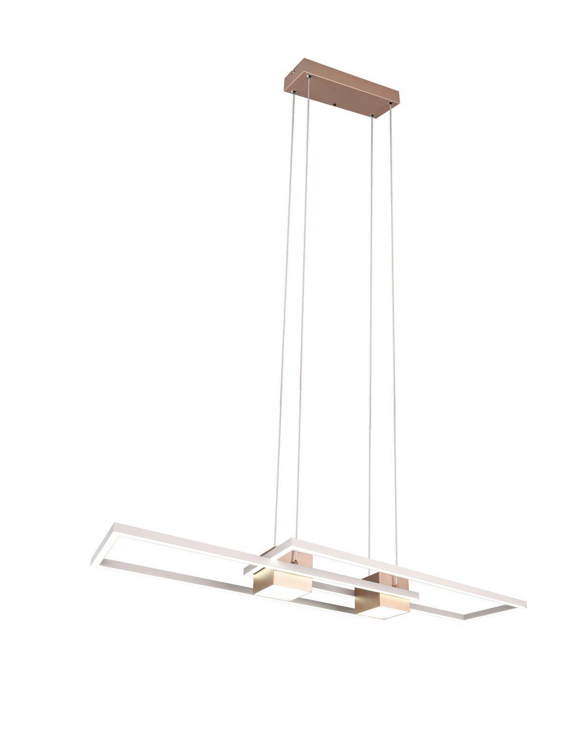 LED-Pendelleuchte 347710465 Albany - Grau/Cappuccino, Design, Metall (100/28/150cm) - Trio Leuchten