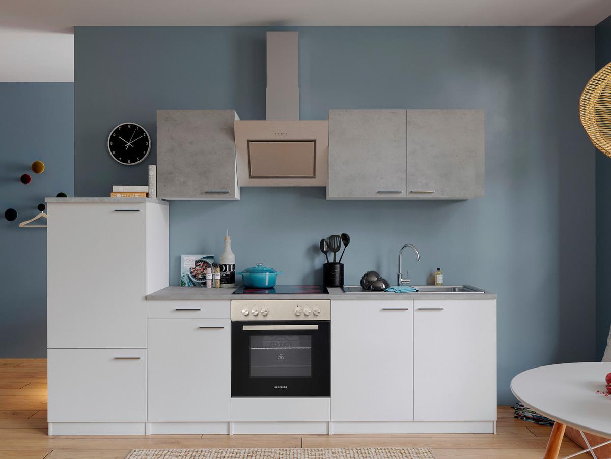 Küchenblock Malia Küchenblock 270 Cm - Graphitfarben/Weiß, Basics, Holzwerkstoff (270cm) - Respekta