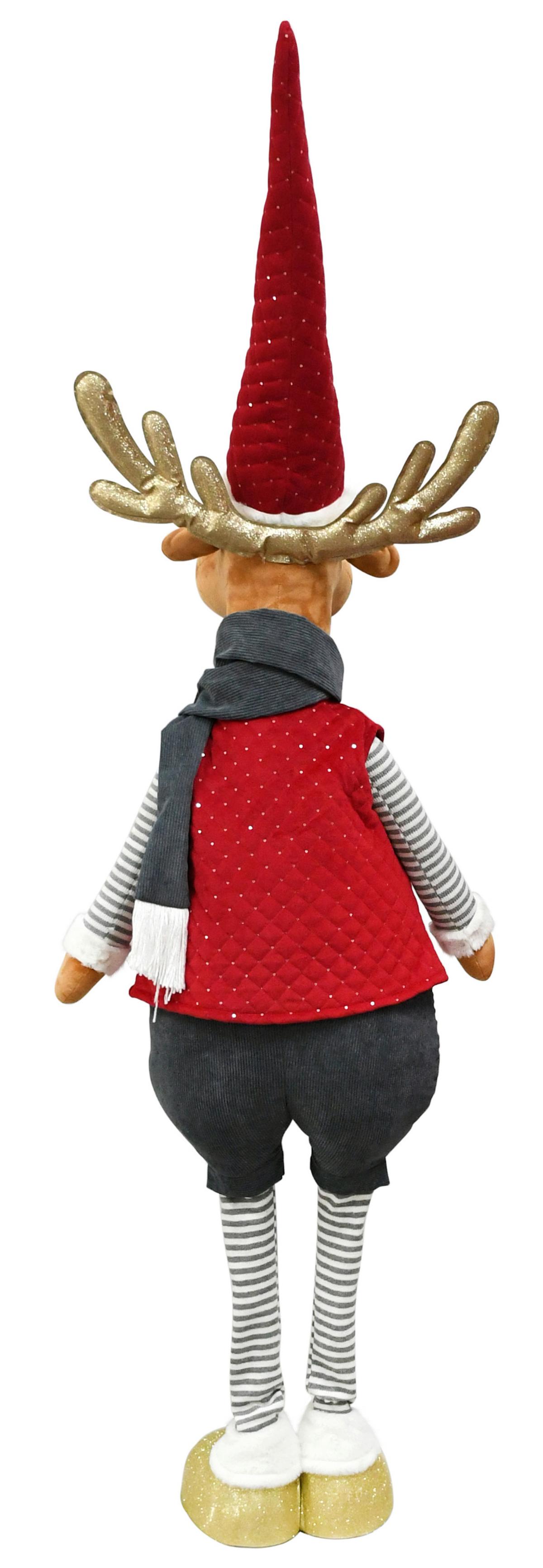 Dekorační sob teleskopické nohy: 140-185 cm - šedá/bílá, kov/textil (50/140-185/32cm) - Mömax