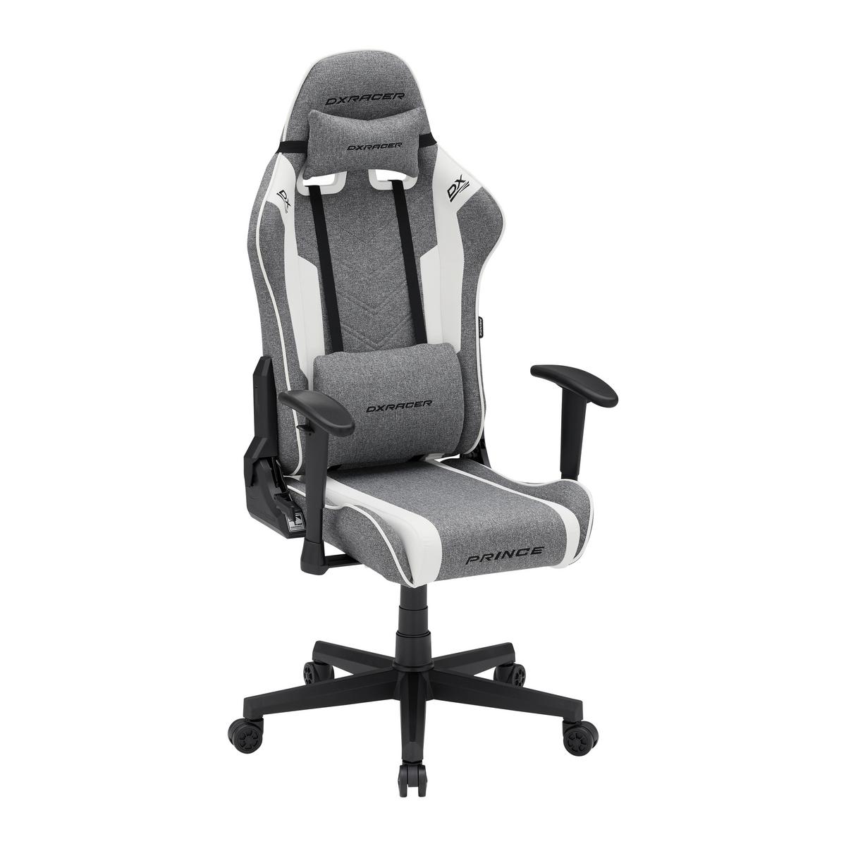 Herní židle PRINCE -EXKLUSIV- - šedá/bílá, Moderní, textil/plast (70/126/70cm) - Dxracer