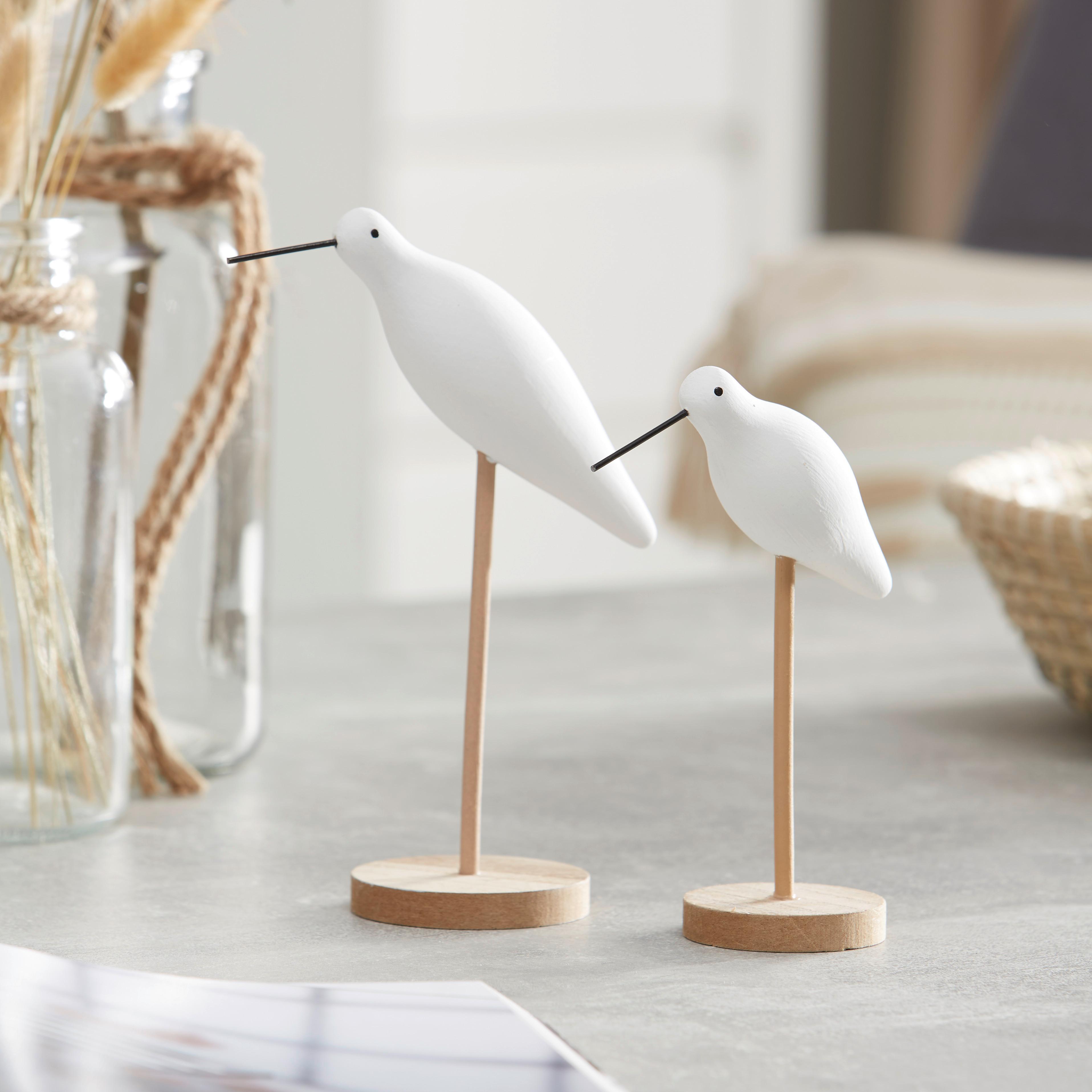 Dekovogel H: Ca. 17cm, Sigga - Naturfarben/Weiß, MODERN, Holz (12/6/17cm)