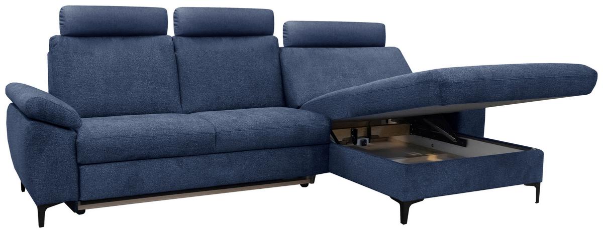SEDACÍ SESTAVA BADEN - modrá/černá, Design, kov/textil (291/168cm)