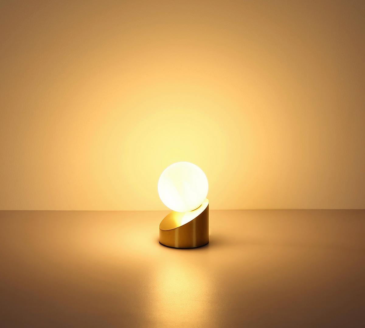 Led-tischleuchte Exkl. 1xg9 - Messingfarben/Schwarz, Design, Glas/Kunststoff (10/16cm) - Globo