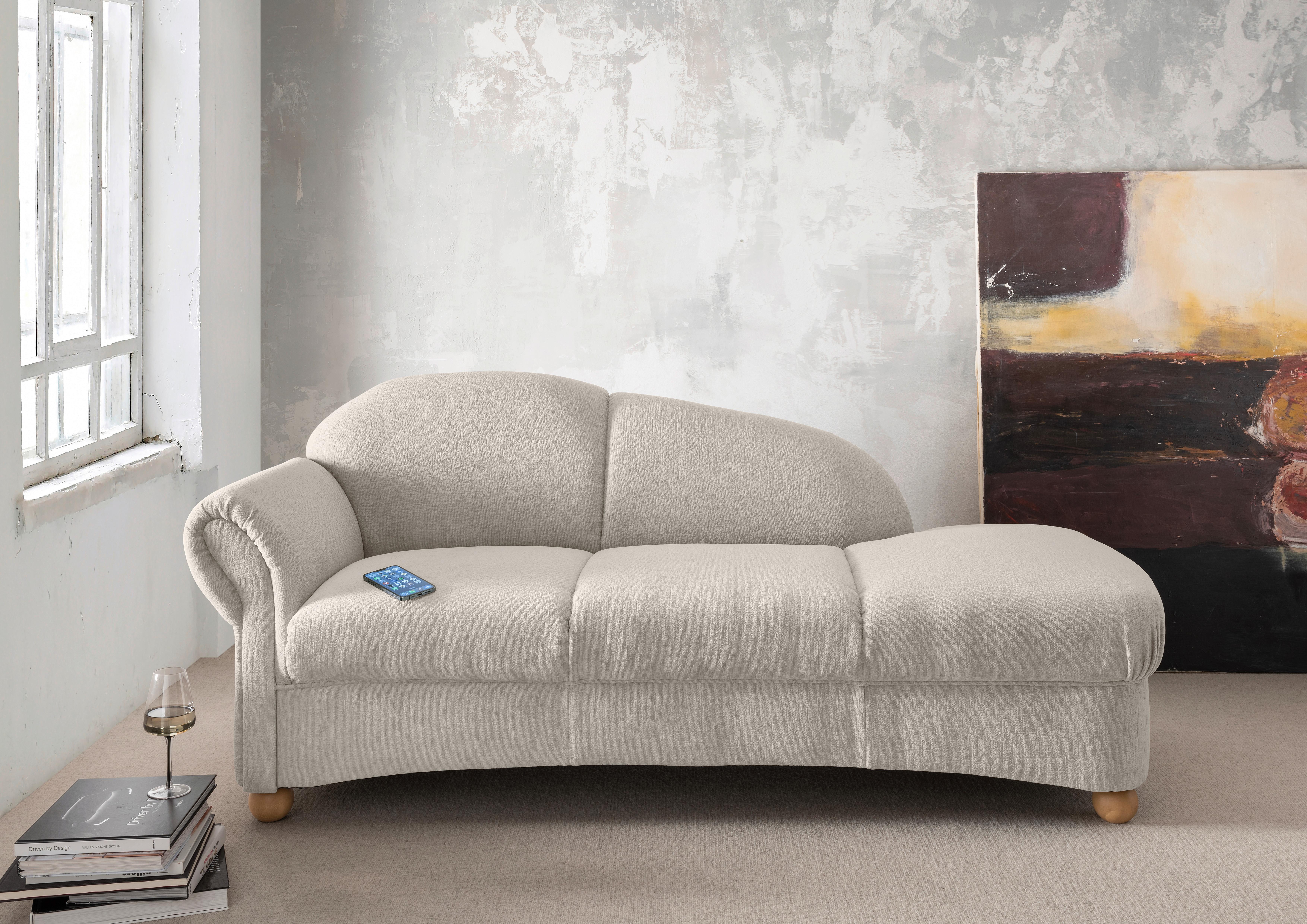 Ottomane Torello Weiß B: 86cm - Wildeiche/Weiß, KONVENTIONELL, Textil (86/84/190cm) - Livetastic