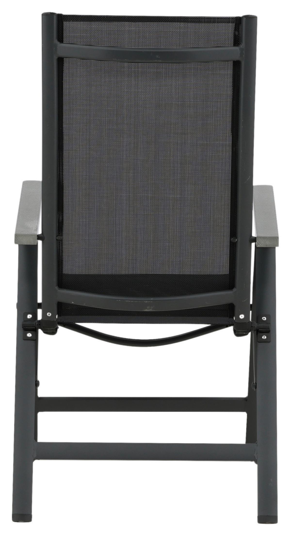 Gartensessel-Set Albany Aluminium - Schwarz, KONVENTIONELL, Metall (59/109,5/67cm) - Gardenson