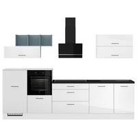 KÜCHENLEERBLOCK IP4050 - Weiß Hochglanz/Schwarz, Design, Holzwerkstoff (320cm) - Impuls