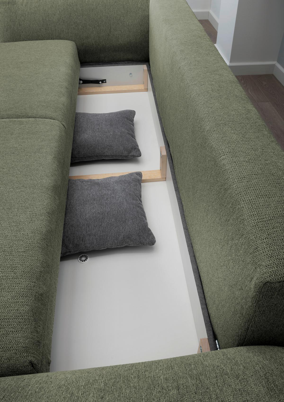 Bigsofa Pera, Dunkelgrün B: 242 cm - Chromfarben/Dunkelgrün, MODERN, Textil (242/71/90/131cm) - Livetastic