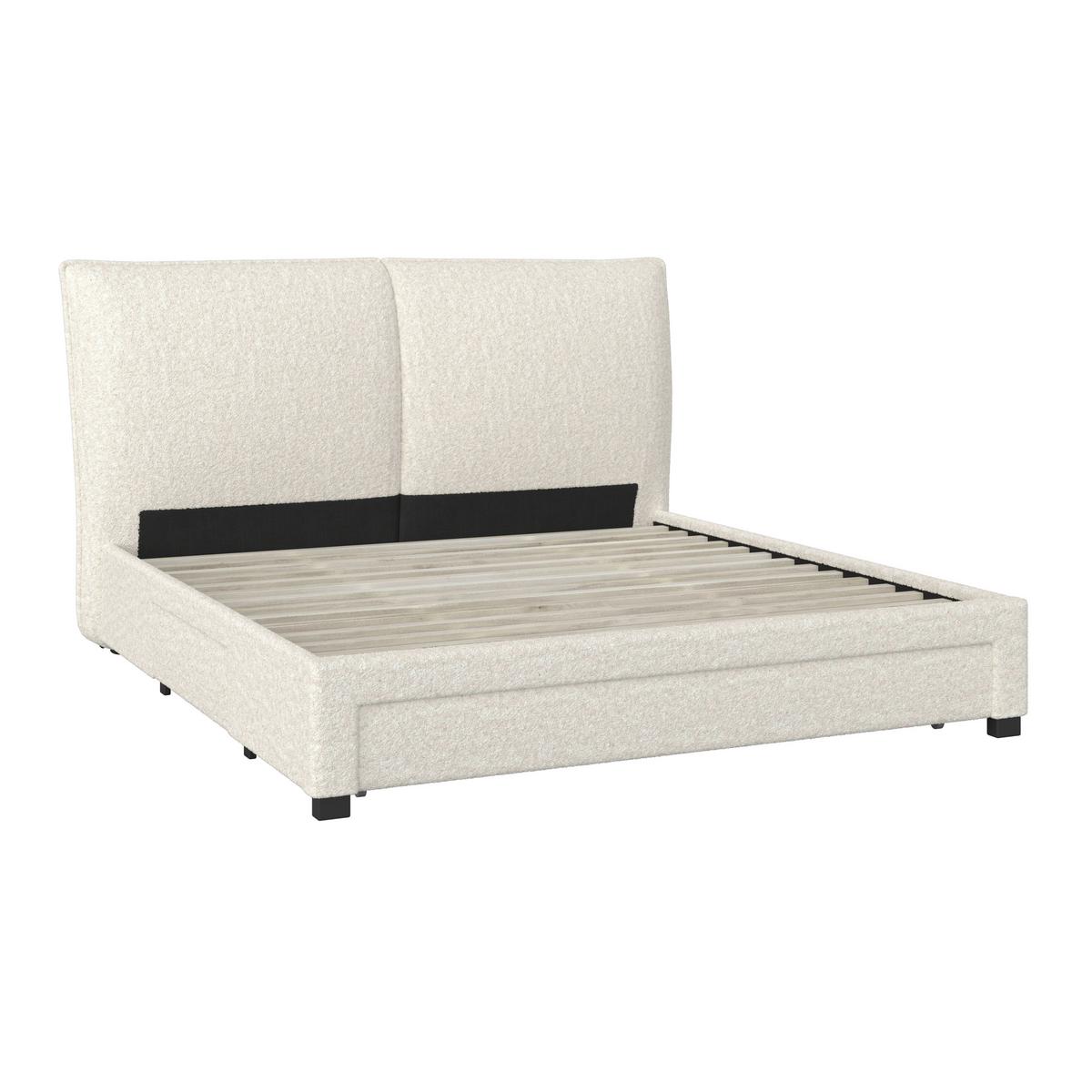 Čalúnená posteľ ELLI 180x200, krémová - svetlohnedá/čierna, Modern, drevo/kompozitné drevo (180/200cm) - Bessagi Home
